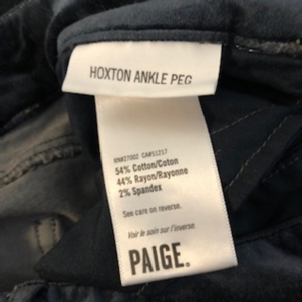 Paige Hoxton High-Rise Skinny Velvet Jeans in Navy - Size 29 - EUC - Picture 11 of 12